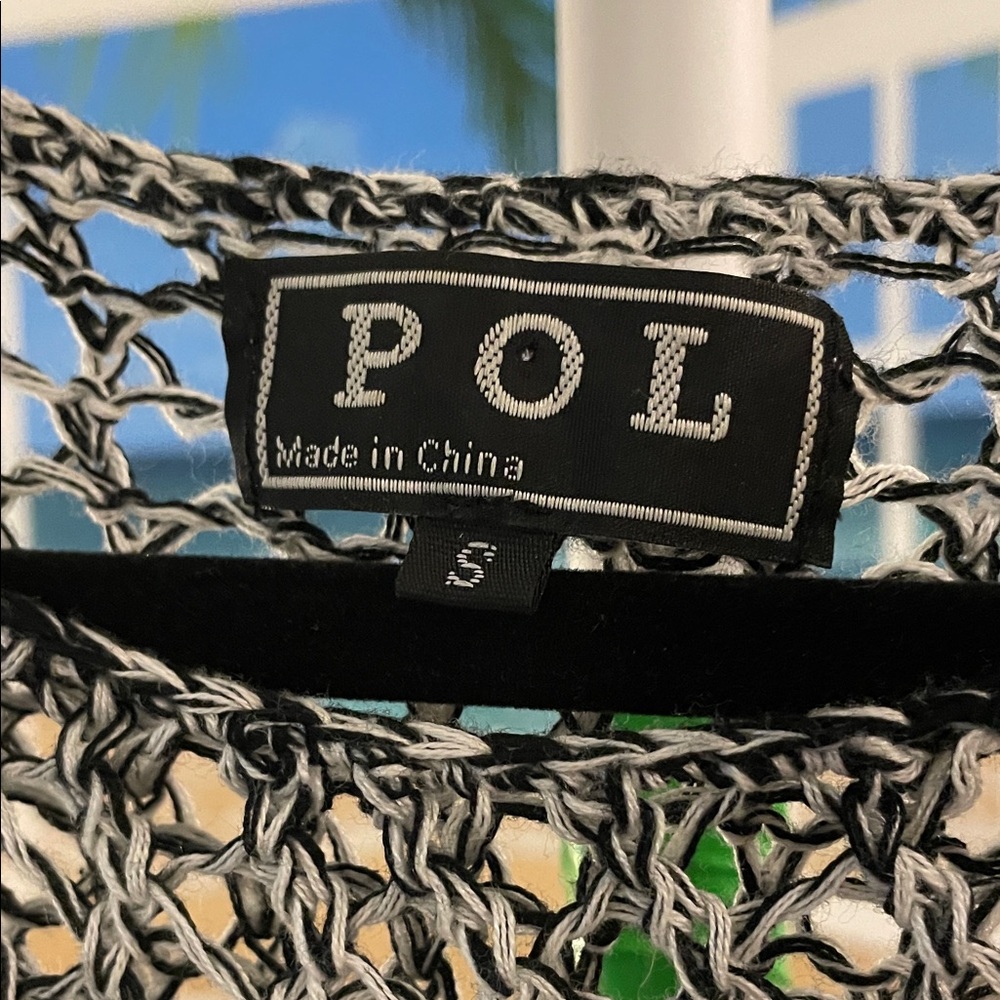 POL Open Knit Sleeveless Top in Mixed Gray - Picture 2 of 4